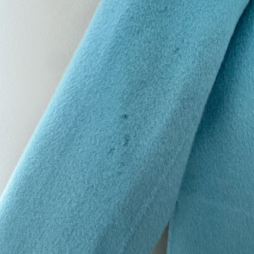 Theory Sileena Wool Cashmere Shawl Collar Coat Paradise Blue S Minimalist Chix